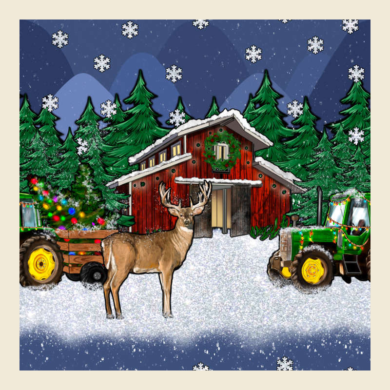Christmas Town And Farm Tractor Seamless Pattern Premium Tee by BundleAndBundleShop | Teevron