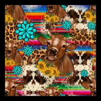 Western Sunflower Bucket Cow Seamless Pattern Ladies Tee | Teevron