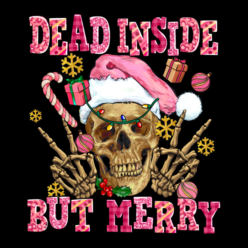 Dead Inside But Merry  Pink Christmas Skeleton Premium Tee by AdoDesignShop | Teevron