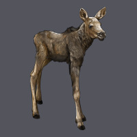 Moose Fawn Deer Vintage Hoodie | Teevron