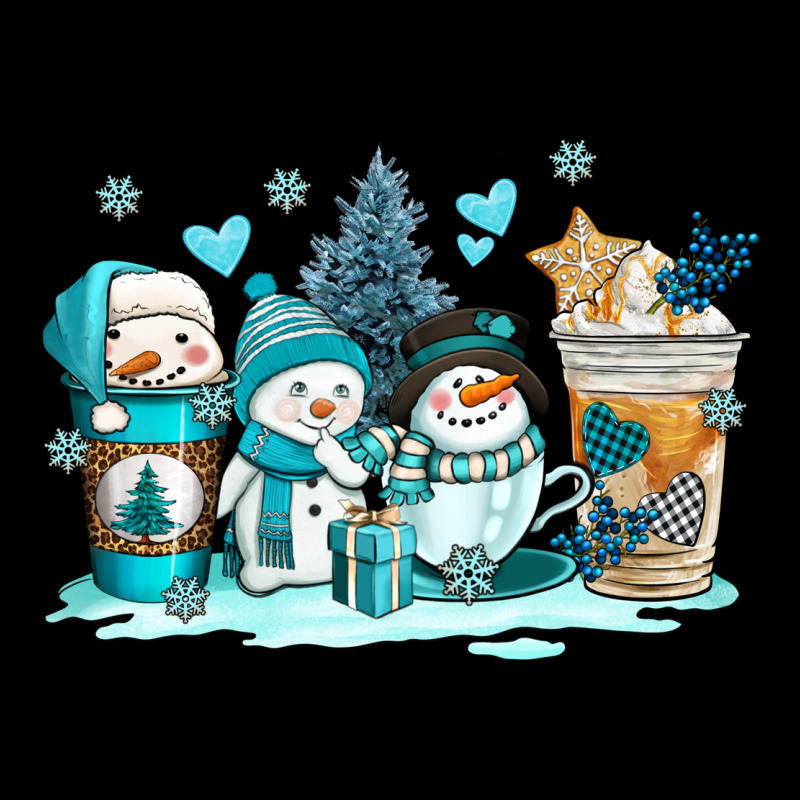 Winter Snowman Coffee Cups Premium Tee by AdoDesignShop | Teevron