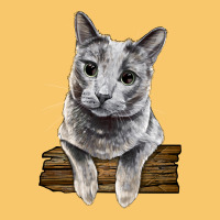 Russian Blue Cat Face Vintage Hoodie | Teevron