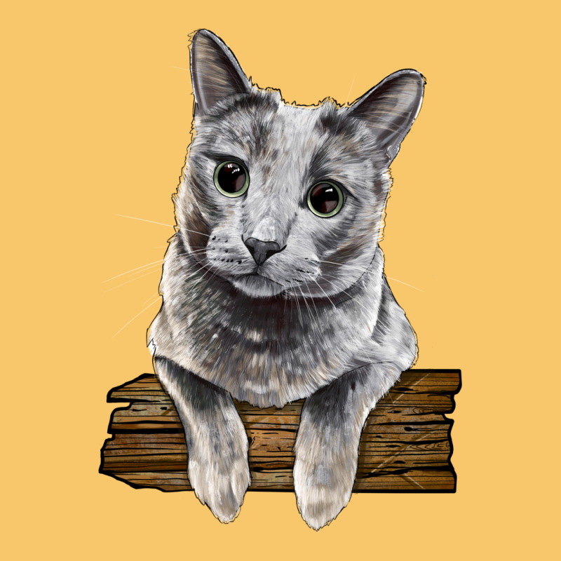 Russian Blue Cat Face Vintage Hoodie by LillyAllenDesigns | Teevron