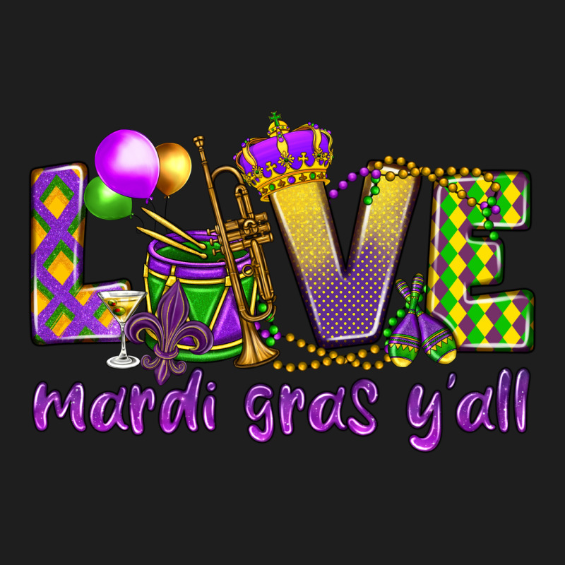 Love Mardi Gras Y'all Heavyweight Hoodie by HowdyJamesFarm | Teevron