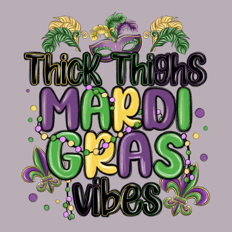 Thick Thighs Mardi Gras Vibes Vintage Tee by MaliasSmallBusiness | Teevron