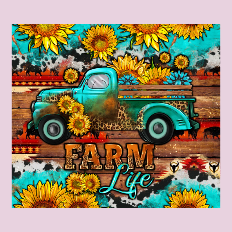 Western Farm Life Truck Sunflowers  Mousepad Ladies Tee by HRA Design Shop | Teevron