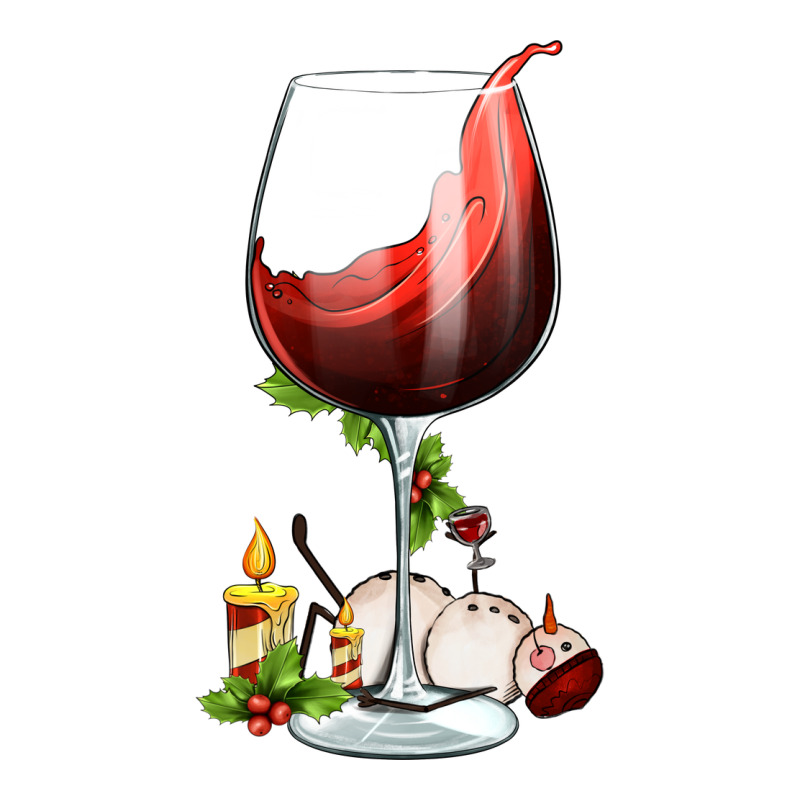 Christmas Wine Glass Ladies Tee by FaDigitalArtStudio | Teevron