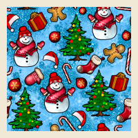 Christmas Trees And Snow Seamless Pattern Premium Tee | Teevron