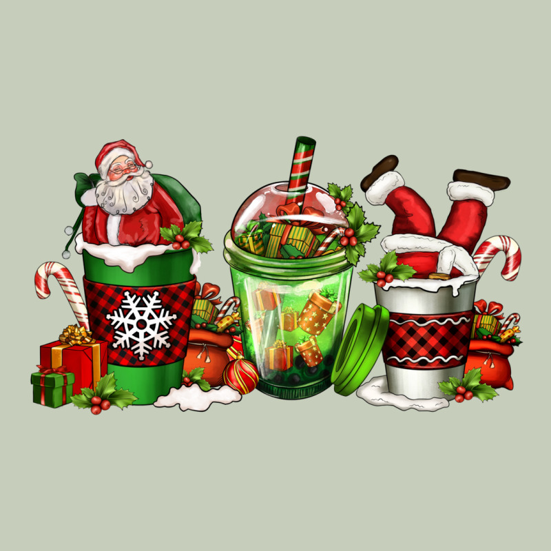 Coffee Cups With Santa Claus Ladies Tee by FaDigitalArtStudio | Teevron