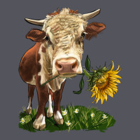 Hereford Heifer With Sunflower Vintage Hoodie | Teevron