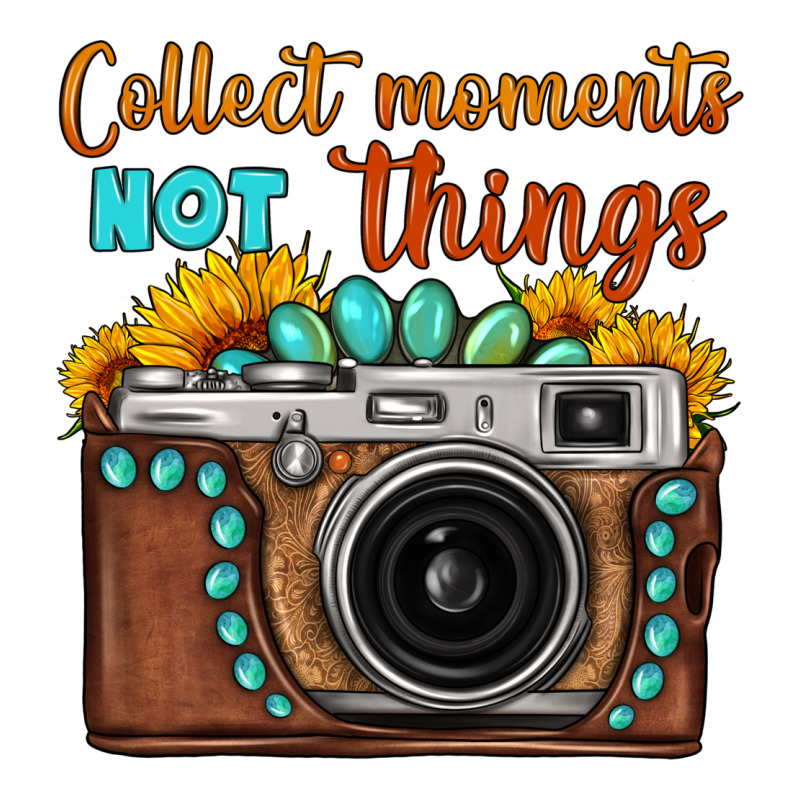 Collect Moments Not Things Sunflower Gemstone Vintage Camera Ladies Tee by FaDigitalArtStudio | Teevron