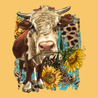 Hereford Heifer With Sunflower And Leopard Vintage Hoodie | Teevron