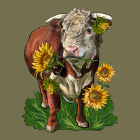 Hereford Bull With Sunflowers Vintage Hoodie | Teevron