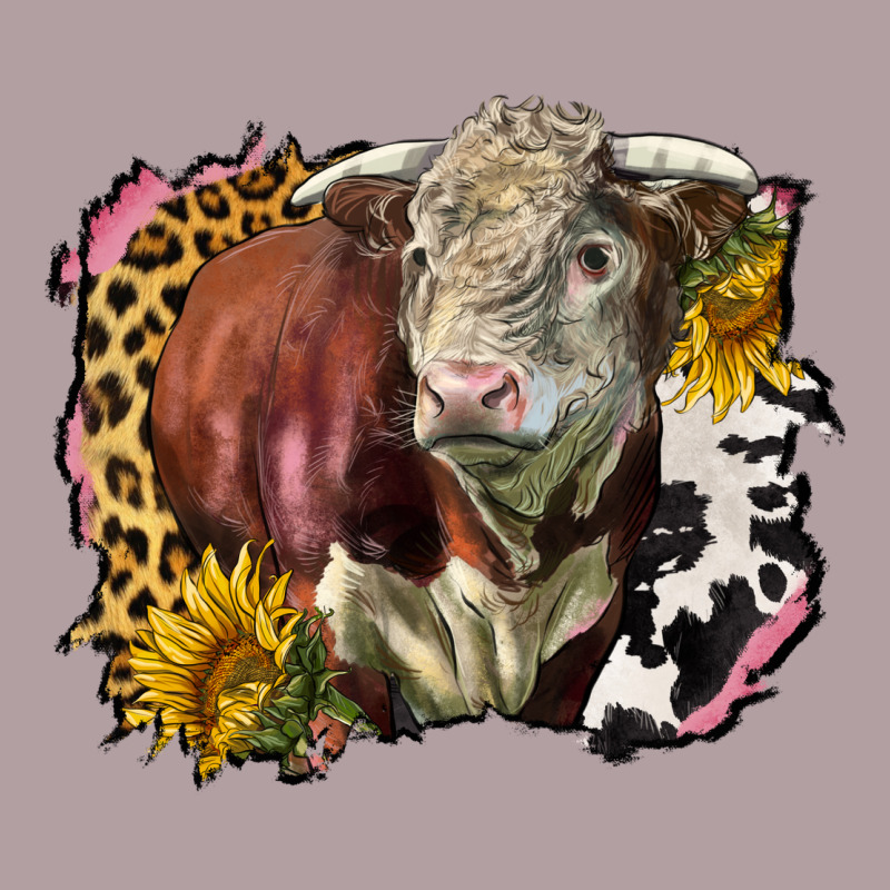 Hereford Bull Western Background Vintage Hoodie by LillyAllenDesigns | Teevron