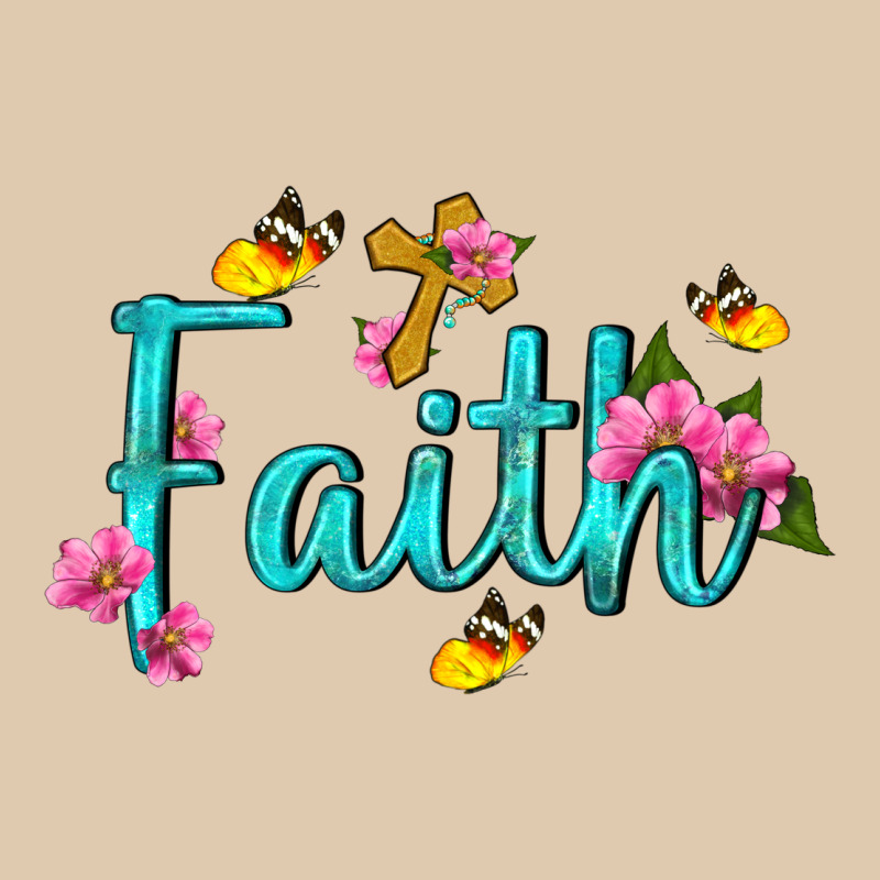 Faith With Flower And Butterfly Heavyweight Sweatshirt by NancyCooperArtShop | Teevron