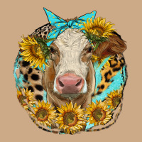 Simmental Heifer With Sunflowers And Leopard Vintage Hoodie | Teevron