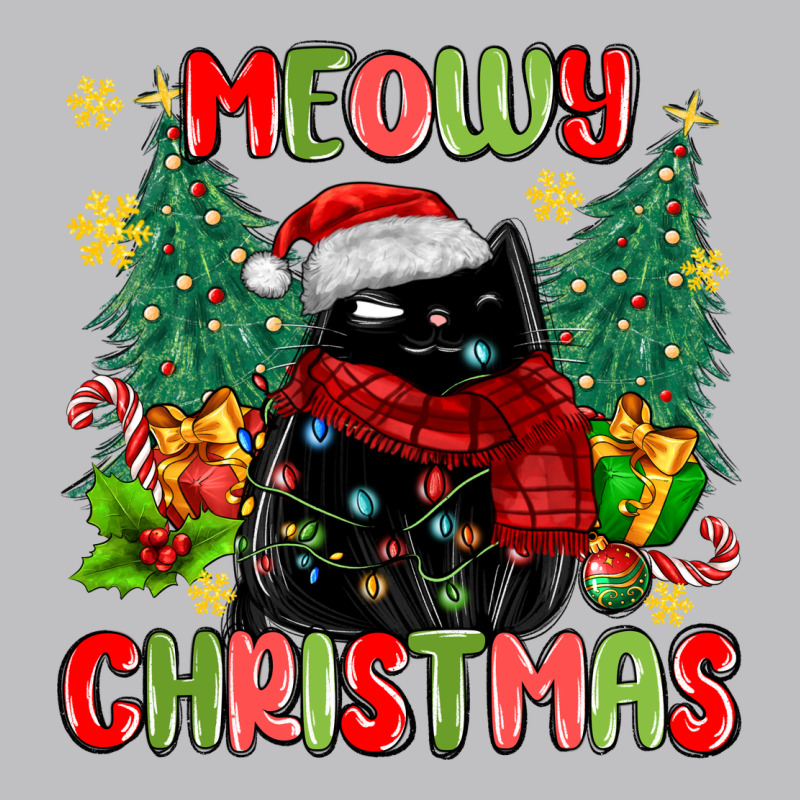 Meowy Christmas Black Cat Long Sleeve Tee by MaliasSmallBusiness | Teevron