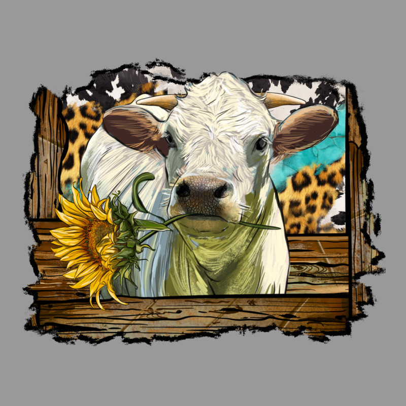 Charolais Heifer With Western Background Vintage Hoodie by LillyAllenDesigns | Teevron
