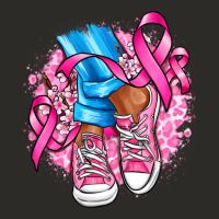 Cancer Ribbon Pink Converse And Flowers Heavy Core Tee | Teevron