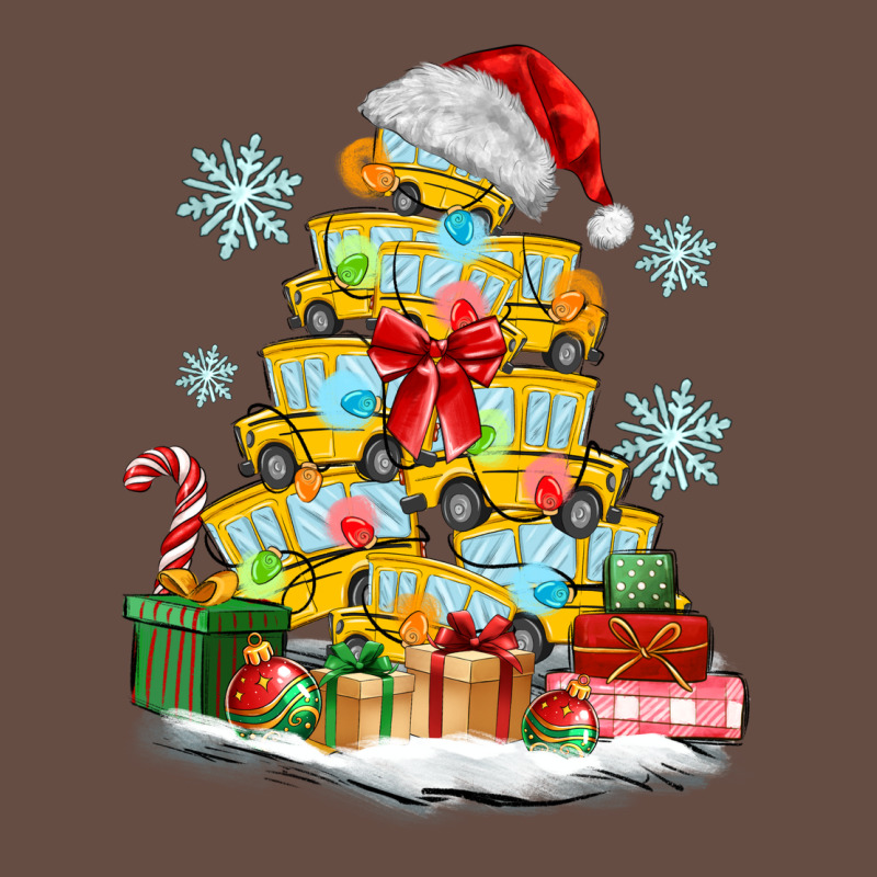 Christmas Tree With School Bus Long Sleeve Tee by MaliasSmallBusiness | Teevron