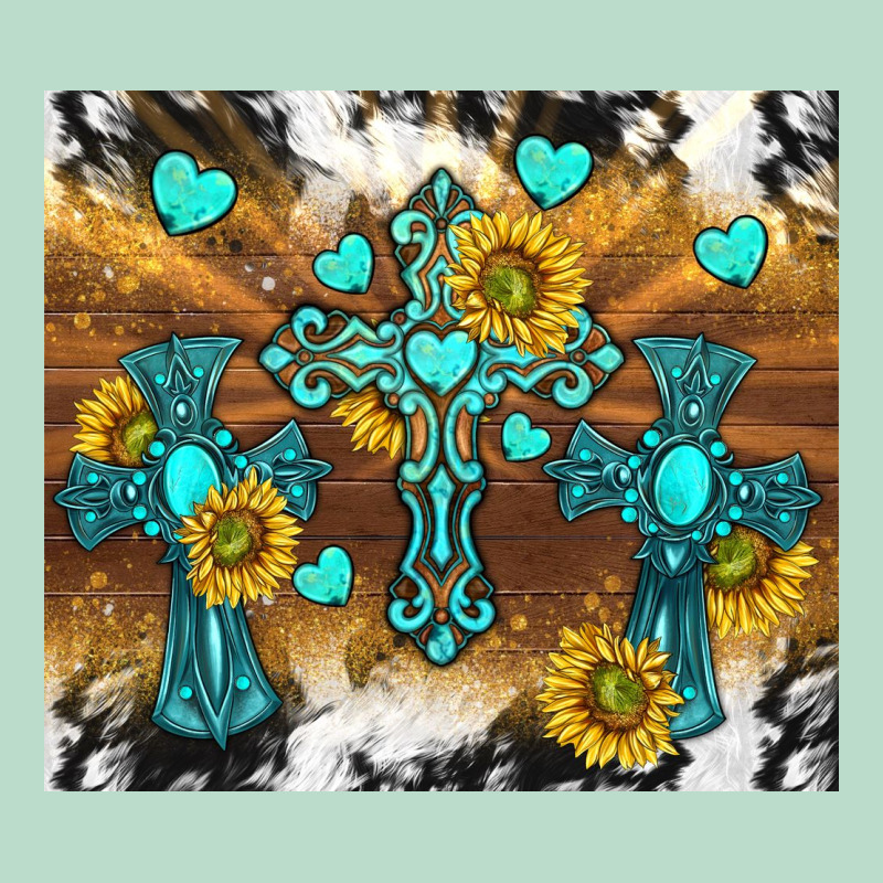 Western Crosses And Sunflowers Premium Hoodie by TumblerDesignByShophia | Teevron