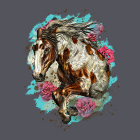 Mustang Horse With Floral Background Vintage Hoodie | Teevron