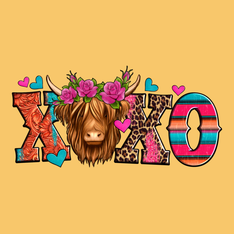 Xoxo Valentine's Day Highland Cow Vintage Hoodie by Jasminsmagicworld | Teevron