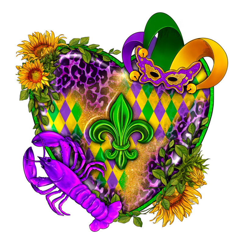 Mardi Gras Heart Heavyweight Hoodie by HowdyJamesFarm | Teevron