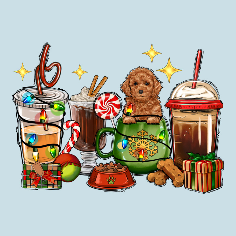Christmas Coffee Cups With Poodle Ladies Tee by RanaPortraitStore | Teevron