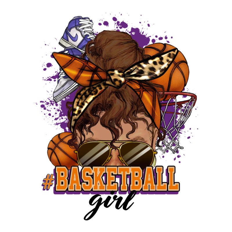 Messy Bun Basketball Girl Premium Sweatshirt by HowdyJamesFarm | Teevron