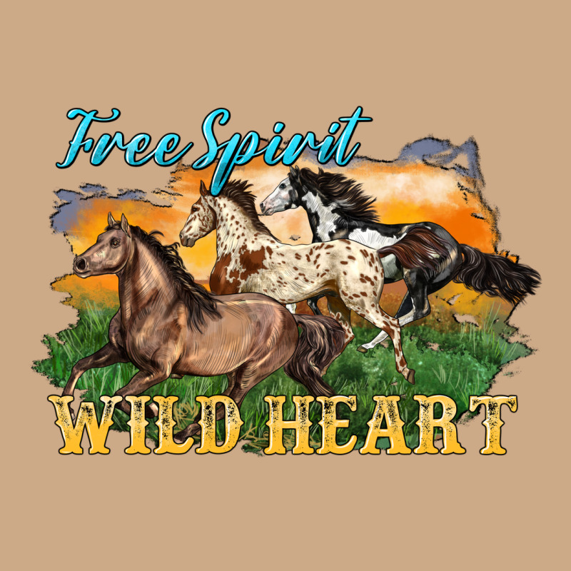 Free Spirit Wild Heart 3 Horses Vintage Hoodie by LillyAllenDesigns | Teevron