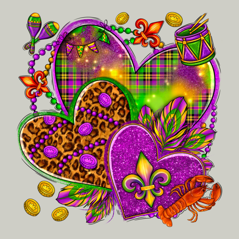 Mardi Gras Hearts Heavyweight Hoodie by HowdyJamesFarm | Teevron