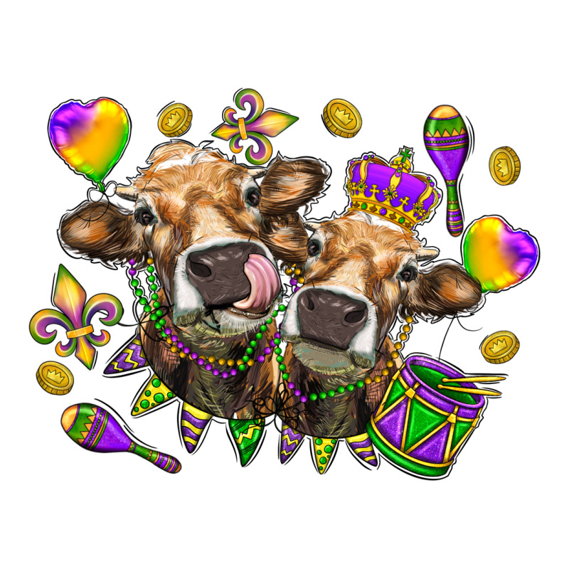 Mardi Gras Heifers Heavyweight Hoodie by HowdyJamesFarm | Teevron