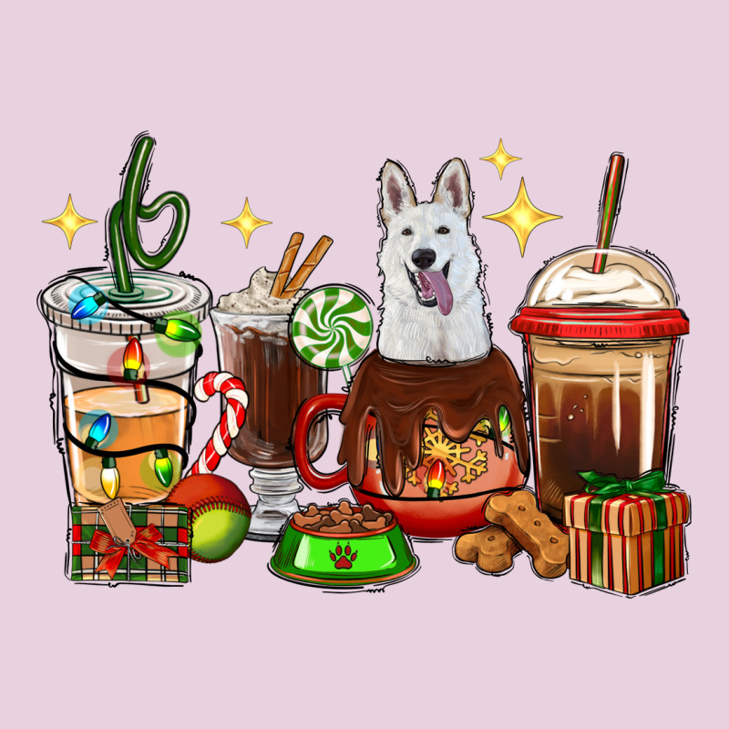 Christmas Coffee Cups With White Shepherd Ladies Tee by RanaPortraitStore | Teevron