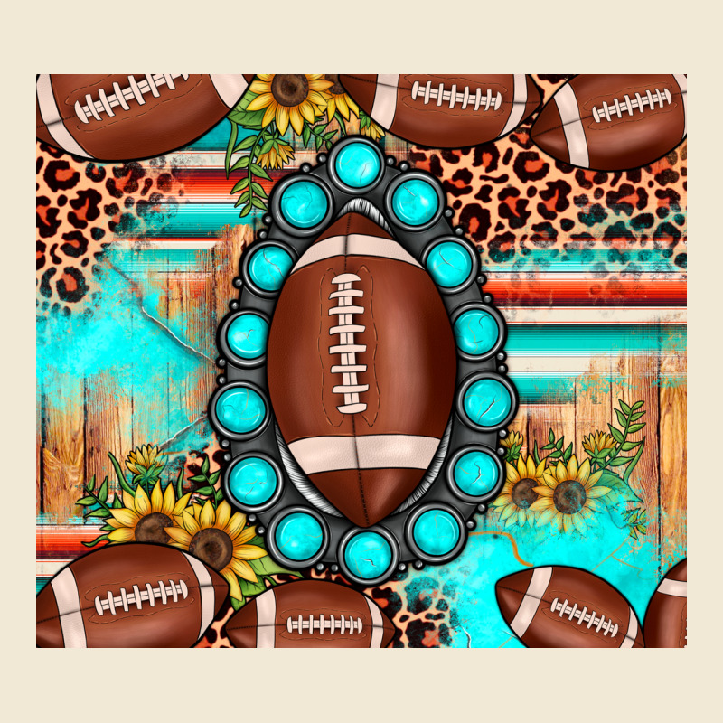 Football Leopard Turquoise Gemstone Sunflower Premium Tee by JahusDesignShop | Teevron