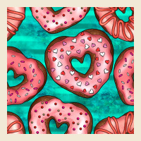 Valentines Day Heart Donuts Seamless Pattern Premium Tee | Teevron