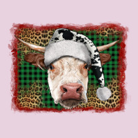 Merry Christmas Hereford Cow With Background Ladies Tee | Teevron