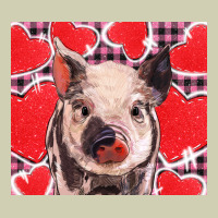 Valentine's Day Glitter Hearts Pig Heavy Core Tee | Teevron
