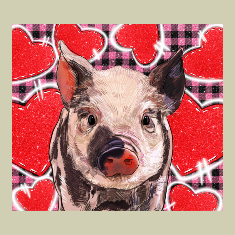 Valentine's Day Glitter Hearts Pig Heavy Core Tee by BarkalooDesign | Teevron