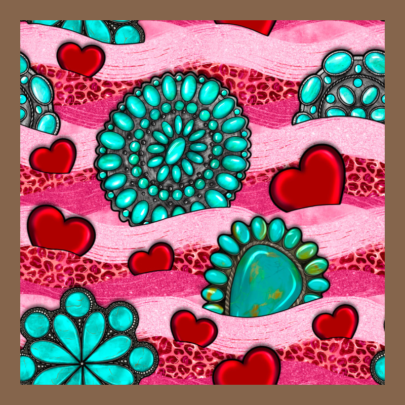 Valentines Day Turquoise Gemstone  And Hearts Premium Tee by BundleAndBundleShop | Teevron