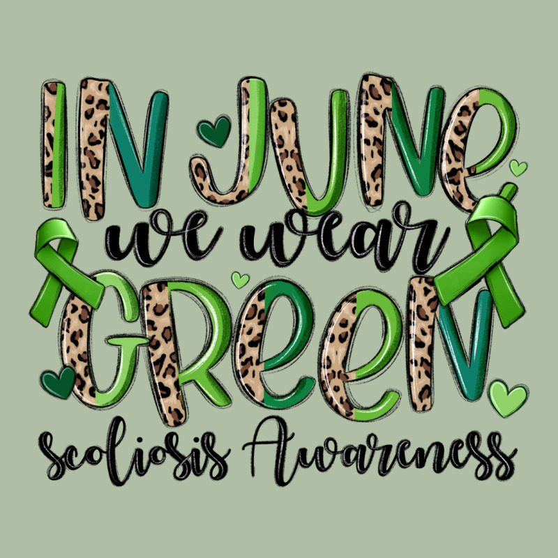In June We Wear Green Scoliosis Awareness Urban Heavy Tee by MaliasSmallBusiness | Teevron