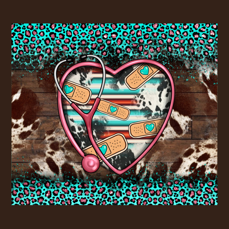 Western Nurse Stethoscope Turquoise Leopardes Heavy Core Tee by BarkalooDesign | Teevron