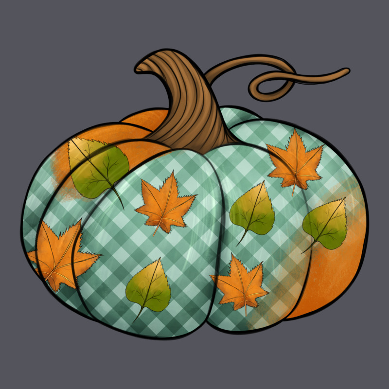 Blue Plaid Autumn Pumpkin Vintage Hoodie by Jasminsmagicworld | Teevron