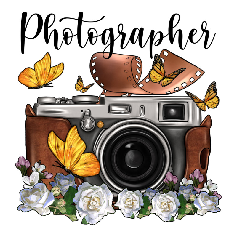 Photographer Floral Butterfly Film Roll Vintage Camera Ladies Tee by FaDigitalArtStudio | Teevron