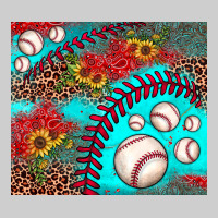 Baseball Leopard Turquoise Sunflower Premium Tee | Teevron