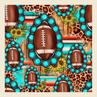 Football Leopard Turquoise Gemstone Sunflower Seamless Pattern Premium Tee | Teevron