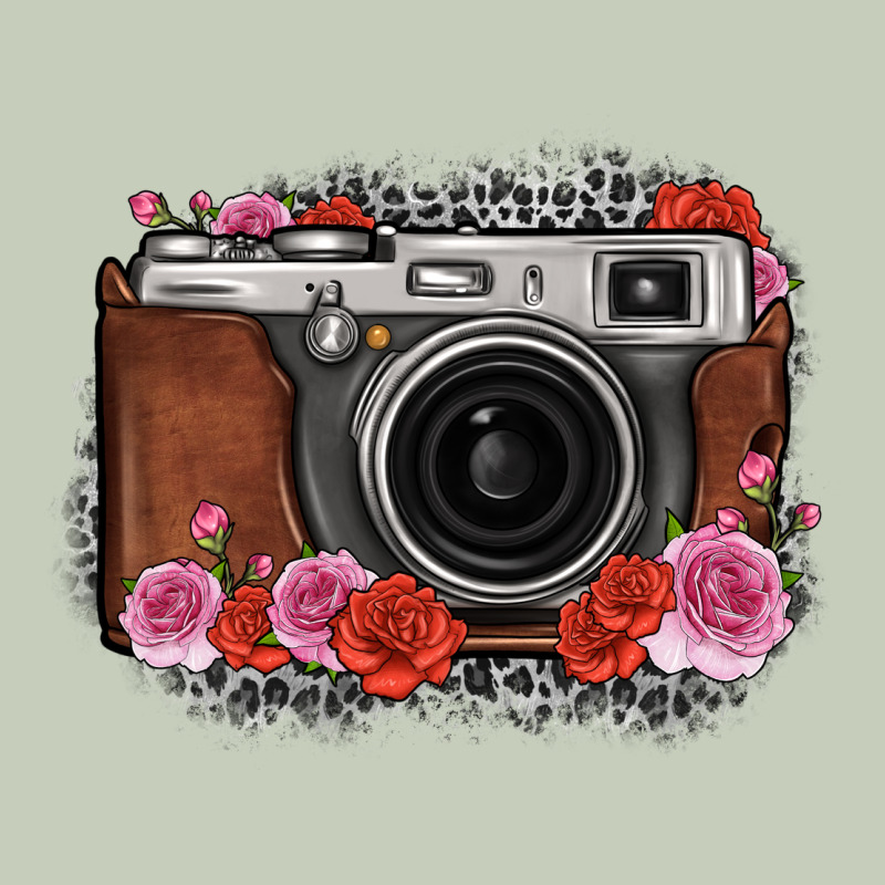 Rose Grey Leopard Vintage Camera Ladies Tee by FaDigitalArtStudio | Teevron
