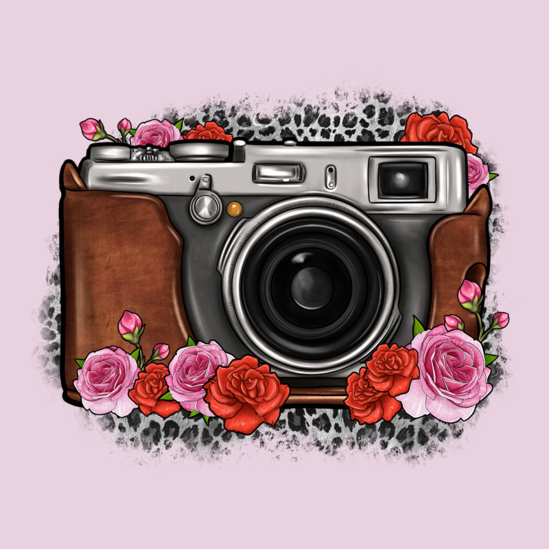 Rose Grey Leopard Vintage Camera Ladies Tee by FaDigitalArtStudio | Teevron