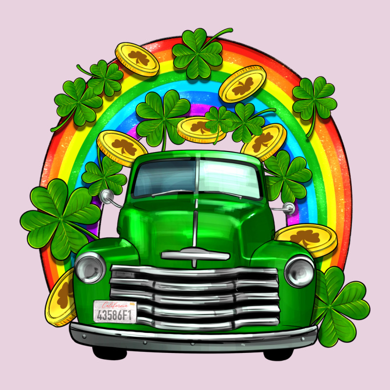 St Patricks Shamrock Gold Rainbow Truck Ladies Tee by FaDigitalArtStudio | Teevron