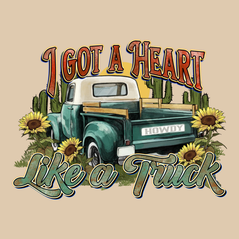 I Got A Heart Like A Truck Western Sunflower Heavyweight Sweatshirt by NancyCooperArtShop | Teevron